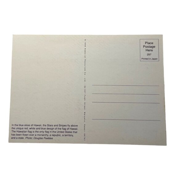 Vintage  Postcard Hawaii Stars and Stipes Flag Douglas Peebles u - Picture 2 of 2